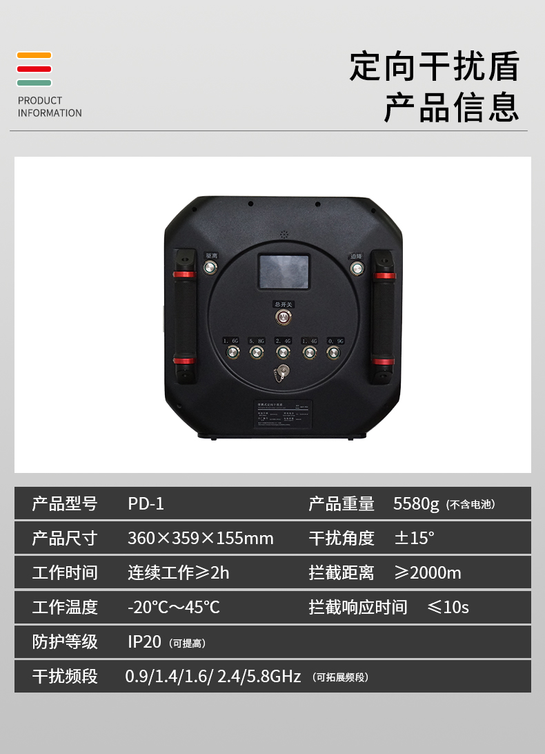 無人機反制設備——定向干擾盾(圖1)